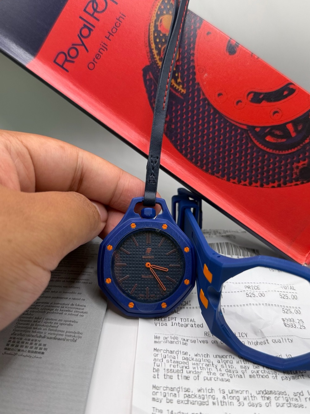 AP X SWATCH ROYAL POP ORENJI HACHI COMES WITH ORIGINAL RECEIPT BAG AND BOX